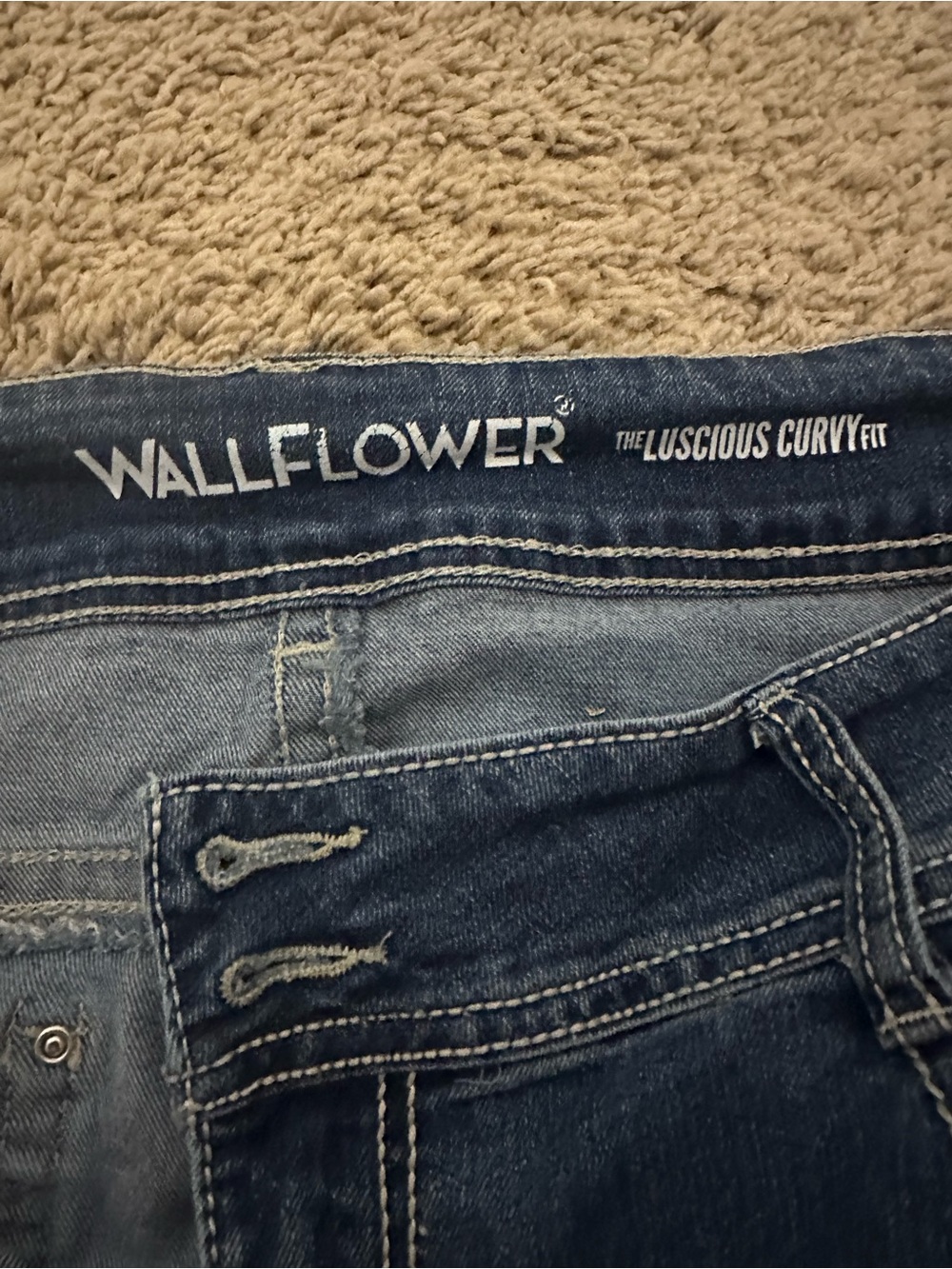 Wallflower Dark Blue Denim Jeans with White Stitching